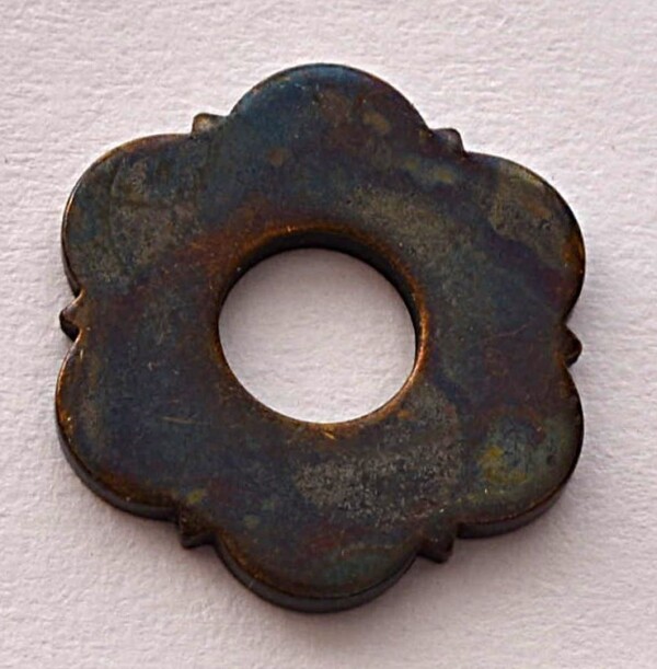 floral washer - aged brass